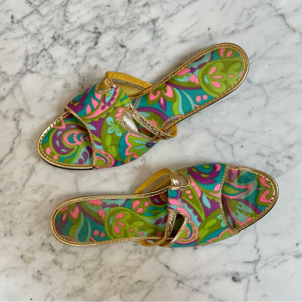 SOLD :: Vintage 60s Sandal Slides - Picture 2 of 10